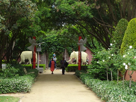 Elephants guard the entry to Indian Garden
